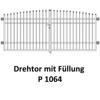 Drehtor P 1064, 2-flügelig für private Zaunsysteme